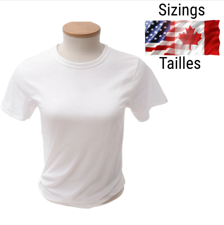 Pénélope T-shirts de sublimation pour adultes super doux (95 % polyester-5 % élasthanne)