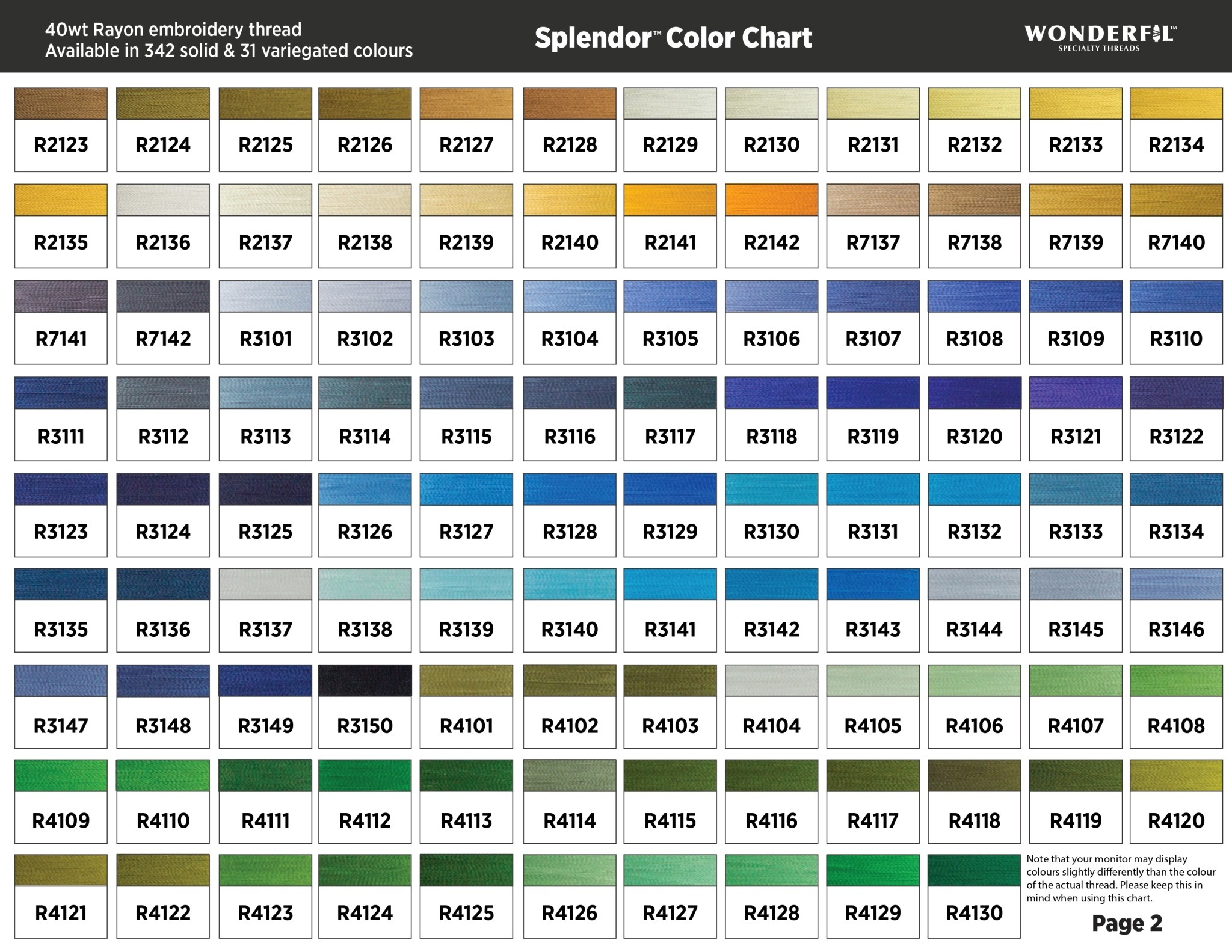 WonderFil Splendor Fil rayon 40wt Splendor au choix