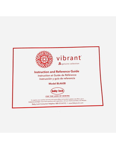 Baby Lock Manuel BabyLock Vibrant français anglais
