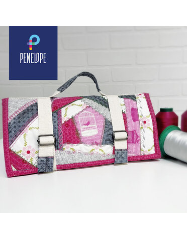 Pénélope Quilted pouch with crazy quilt