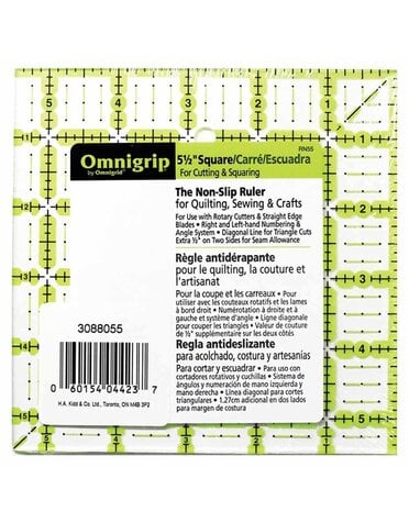 OMNIGRIP OMNIGRIP Ruler - 51⁄2″ x 51⁄2″ (14 x 14cm)