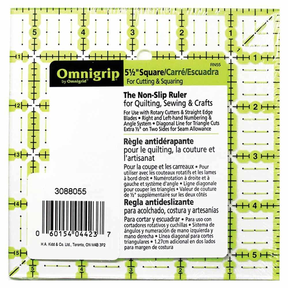 OMNIGRIP Règle OMNIGRIP - 51⁄2″ x 51⁄2″ (14 x 14cm)