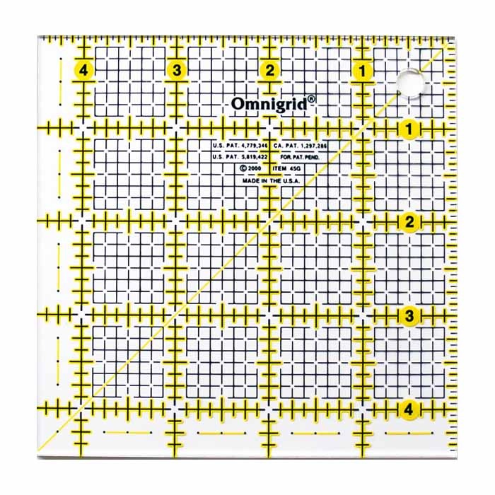 Omnigrid OMNIGRID Ruler with Grid - 41⁄2″ x 41⁄2″ (11.4 x 11.4cm)