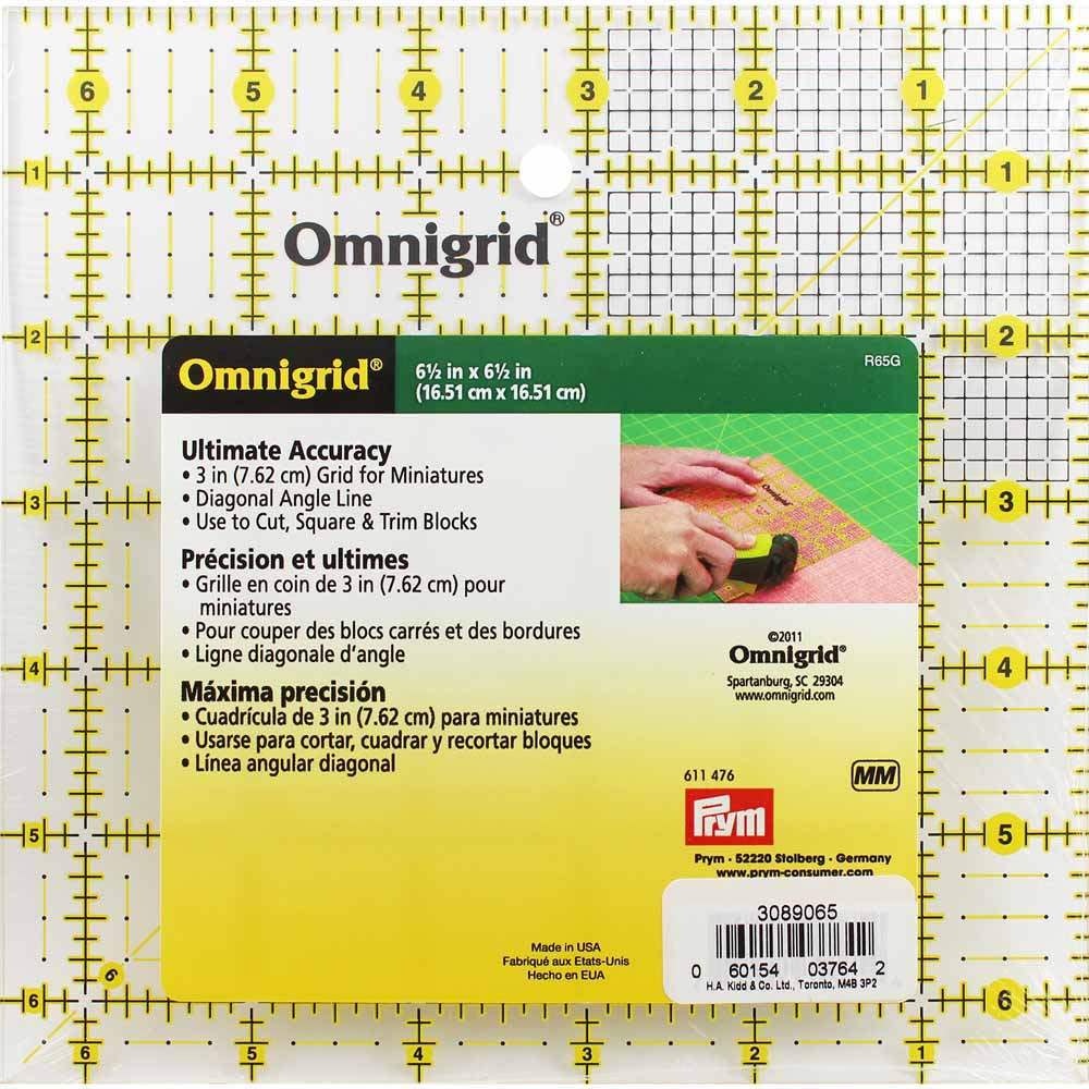 Omnigrid OMNIGRID Ruler with Mini Grid - 61⁄2″ x 61⁄2″