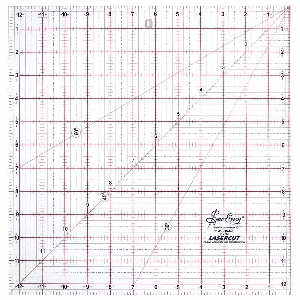 Sew Easy Règle de carrés SEW EASY - 121⁄2″ x 121⁄2″ (31.75 x 31.75cm)