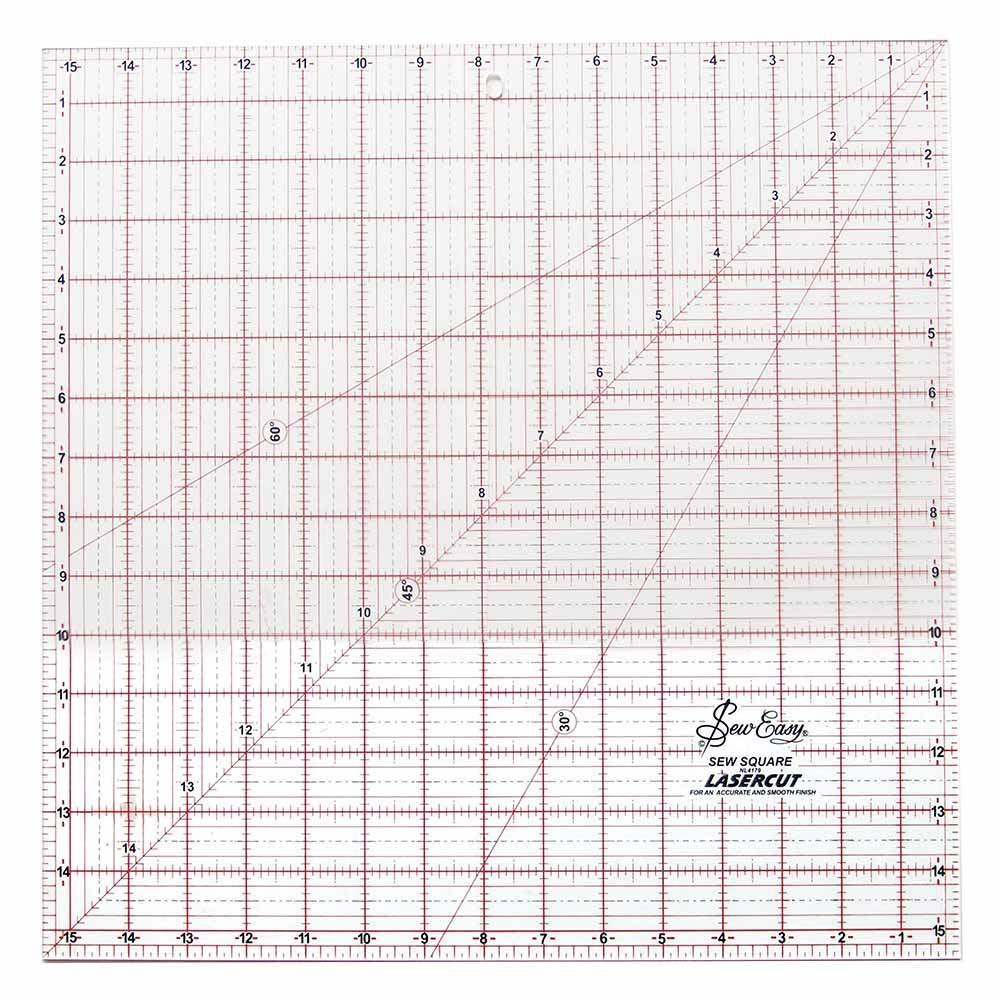 Sew Easy SEW EASY Square Ruler - 151⁄2″ x 151⁄2″ (39.3 x 39.3cm)