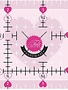 Tula Pink collection Règle antidérapante motif coeur Tula Pink 2,5 po x 2,5 po