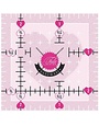 Tula Pink collection Règle antidérapante motif coeur Tula Pink 2,5 po x 2,5 po
