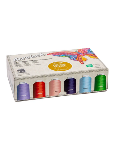 Madeira Ensemble de fil Baby Lock Exclusif Madeira Aerolock Mini King - 24 cônes, 6 couleurs, 1320 yards (1200 m)
