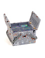 HOBBY GIFT HOBBY GIFT Grande boite de couture Couvercles doubles 25 cm x 25 cm x 17 cm (10In. x 10In. x 6.7In.) Chiens gris