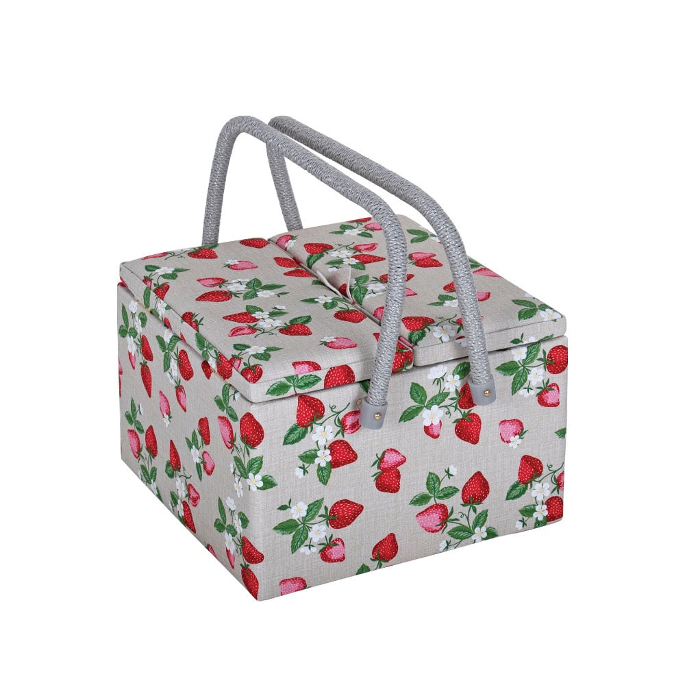 HOBBY GIFT HOBBY GIFT Grande boite couture Couvercles doubles 25 cm x 25 cm x 17 cm (10In. x 10In. x 6.7In.) Fraises