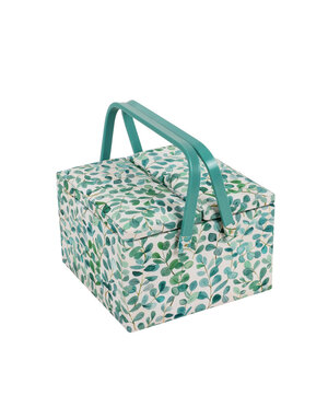 HOBBY GIFT HOBBY GIFT Grande boite de couture Couvercles doubles 25 cm x 25 cm x 17 cm (10In. x 10In. x 6.7In.) Eucalyptus