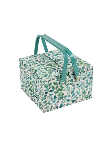HOBBY GIFT HOBBY GIFT Grande boite de couture Couvercles doubles 25 cm x 25 cm x 17 cm (10In. x 10In. x 6.7In.) Eucalyptus