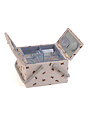 HOBBY GIFT HOBBY GIFT Large Sewing Basket - Twin Lid 25 cm x 25 cm x 17 cm (10In. x 10In. x 6.7 In.) Bees