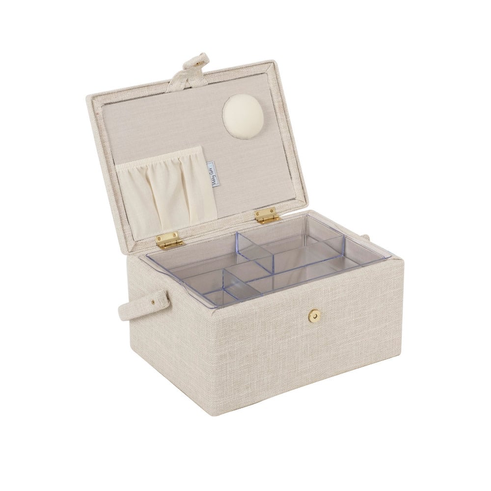 HOBBY GIFT HOBBY GIFT Panier couture moyen - 25 cm x 19 cm x 15 cm (10In. x 7 1/2In. x 5 3/4In.) - Eucalyptus brod sur le couvercle