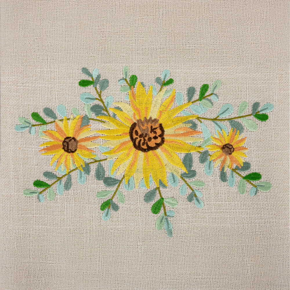 HOBBY GIFT HOBBY GIFT Medium Sewing Basket - 25 cm x 19 cm x 15 cm (10In. x 7 1/2In. x 5 3/4In.) - Embroidered Eucalyptus on lid