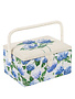 HOBBY GIFT HOBBY GIFT Medium Sewing Basket - 25 cm x 19 cm x 15 cm (10In. x 7 1/2In. x 5 3/4In.) - Embroidered Hydrangea on lid