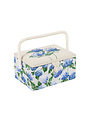 HOBBY GIFT HOBBY GIFT Medium Sewing Basket - 25 cm x 19 cm x 15 cm (10In. x 7 1/2In. x 5 3/4In.) - Embroidered Hydrangea on lid