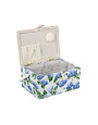 HOBBY GIFT HOBBY GIFT Medium Sewing Basket - 25 cm x 19 cm x 15 cm (10In. x 7 1/2In. x 5 3/4In.) - Embroidered Hydrangea on lid