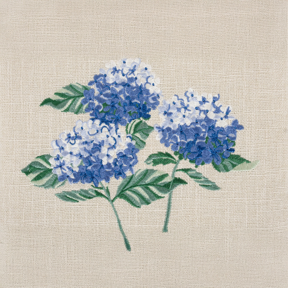 HOBBY GIFT HOBBY GIFT Medium Sewing Basket - 25 cm x 19 cm x 15 cm (10In. x 7 1/2In. x 5 3/4In.) - Embroidered Hydrangea on lid