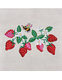 HOBBY GIFT HOBBY GIFT Medium Sewing Basket - 25 cm x 19 cm x 15 cm (10In. x 7 1/2In. x 5 3/4In.) - Embroidered Strawberries on lid