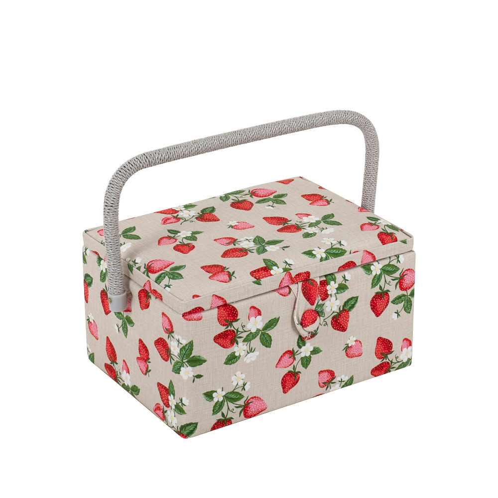 HOBBY GIFT HOBBY GIFT Medium Sewing Basket - 25 cm x 19 cm x 15 cm (10In. x 7 1/2In. x 5 3/4In.) - Strawberries