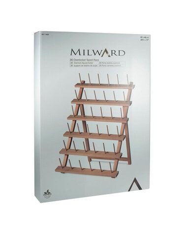 MILWARD MILWARD 36 Spool Wooden Thread Stand for Serger Thread - Beech Wood