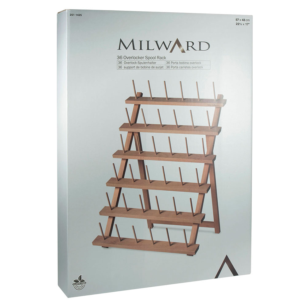 MILWARD MILWARD 36 Spool Wooden Thread Stand for Serger Thread - Beech Wood