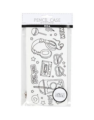 Creativ CREATIV COMPANY Étui à crayons 11cm x 23cm (4,33po x 9po) – préimprimé, blanc