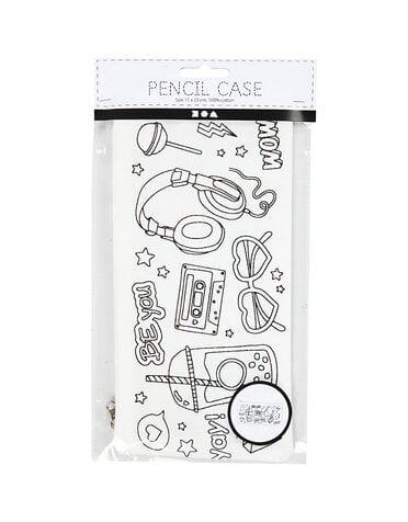 Creativ CREATIV COMPANY Étui à crayons 11cm x 23cm (4,33po x 9po) – préimprimé, blanc