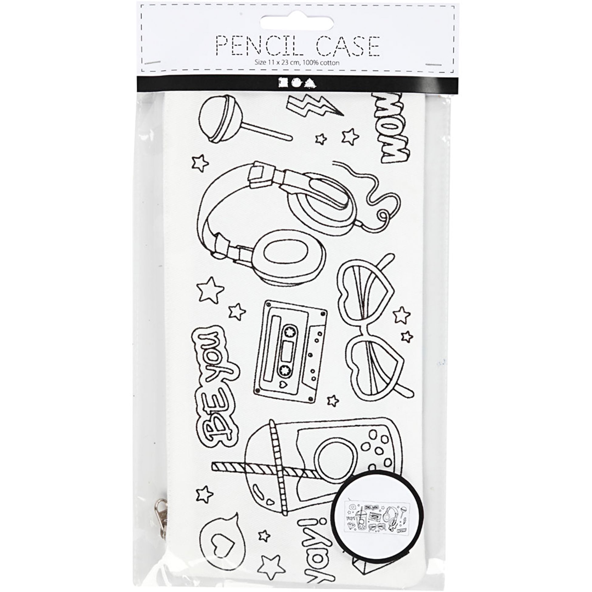 Creativ CREATIV COMPANY Pencil case 11cm x 23cm (4,33in x 9in) - Pre-printed, white