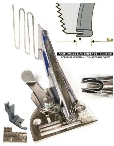 Industriel Pied bordeur pour double biais industriel, 1 1/8 po.