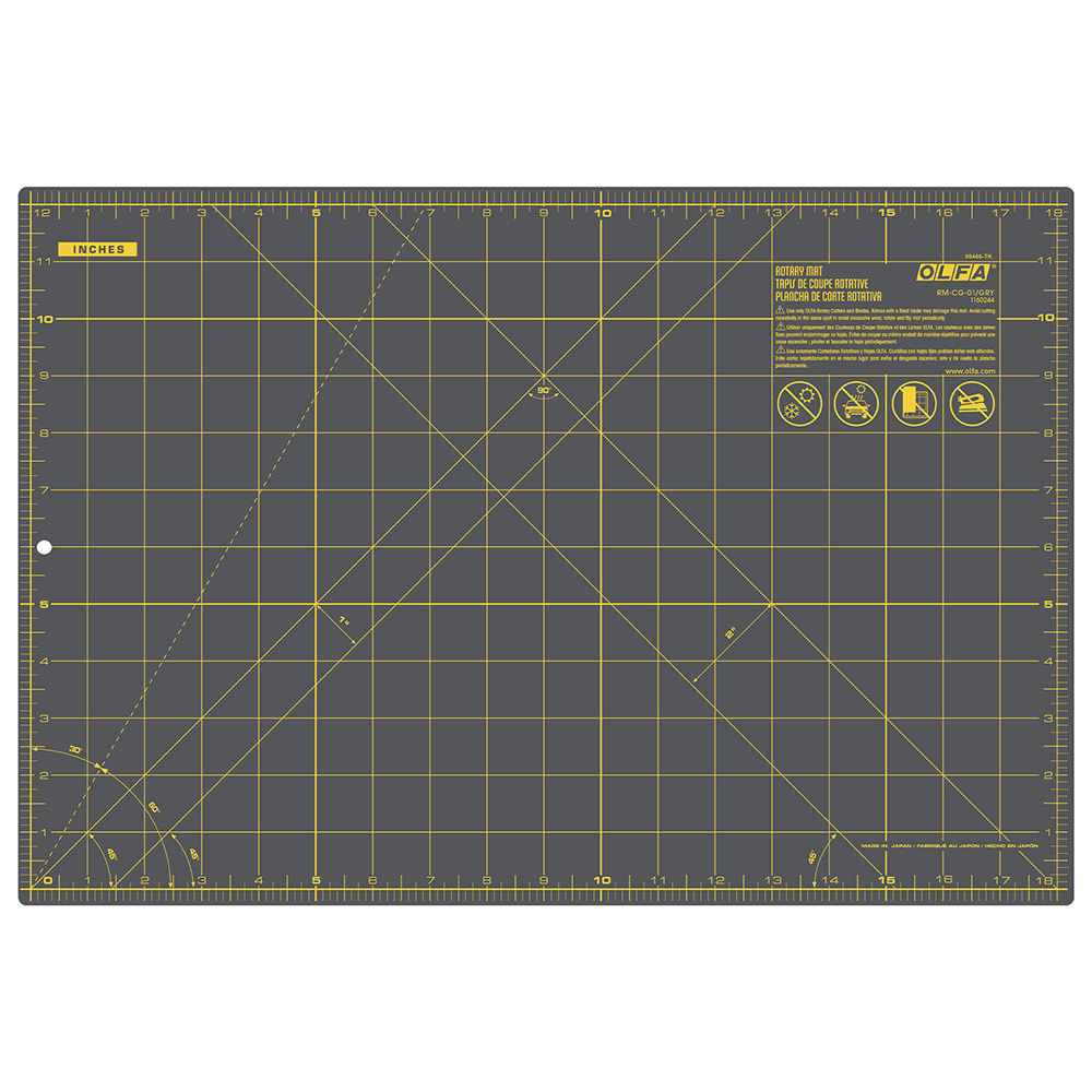 Olfa OLFA RM-CG-01/GRY - Tapis de coupe rotatif à double face 12x18 (gris)