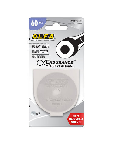 Olfa OLFA 60mm RB60H-2 Endurance Rotary Blade - 2pc