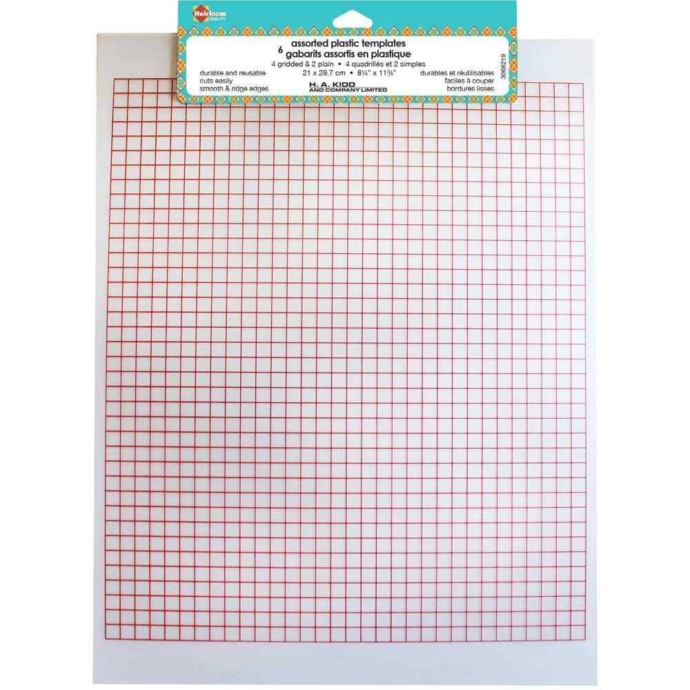 Heirloom HEIRLOOM Gabarits assortis en plastique - 21 x 29,7cm - 6 mcx.