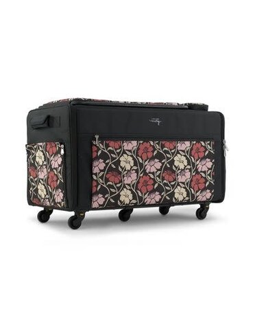 Everything Mary Jumbo valise motif floral rouge ( Rolling Sewing Machine Tote Red Floral ) Précommande