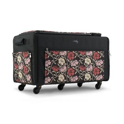 Everything Mary Jumbo valise motif floral rouge ( Rolling Sewing Machine Tote Red Floral ) Précommande