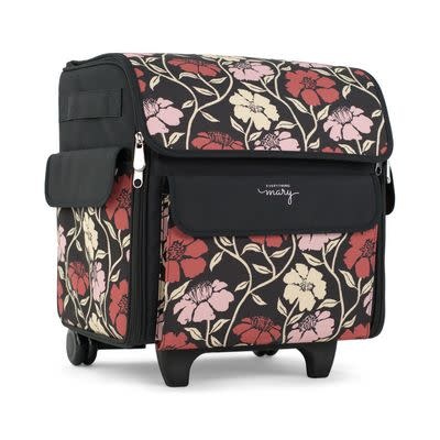 Everything Mary Valise pour sujeteuse motif floral ( Serger Machine Rolling Tote Black & Floral ) Précommande