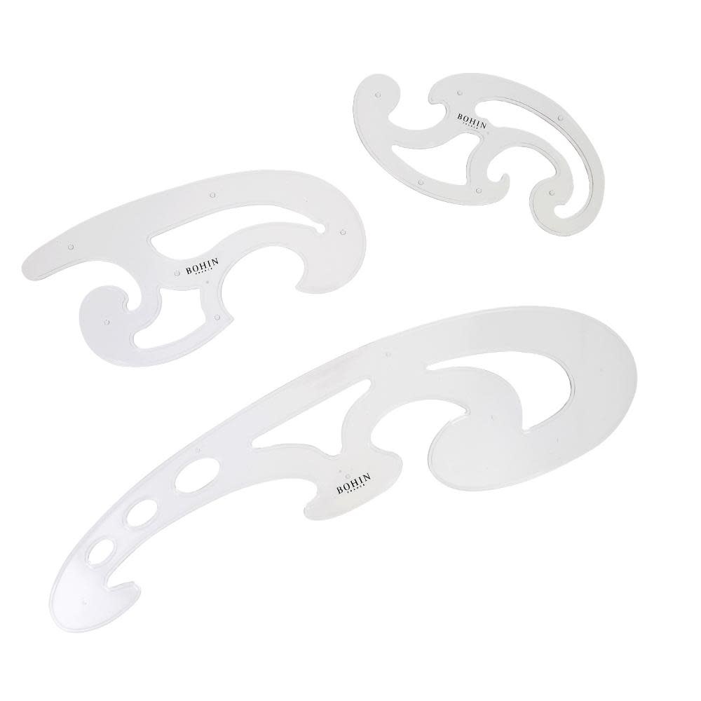 Bohin France BOHIN Règles recourbées - 3 morceaux en plastique
