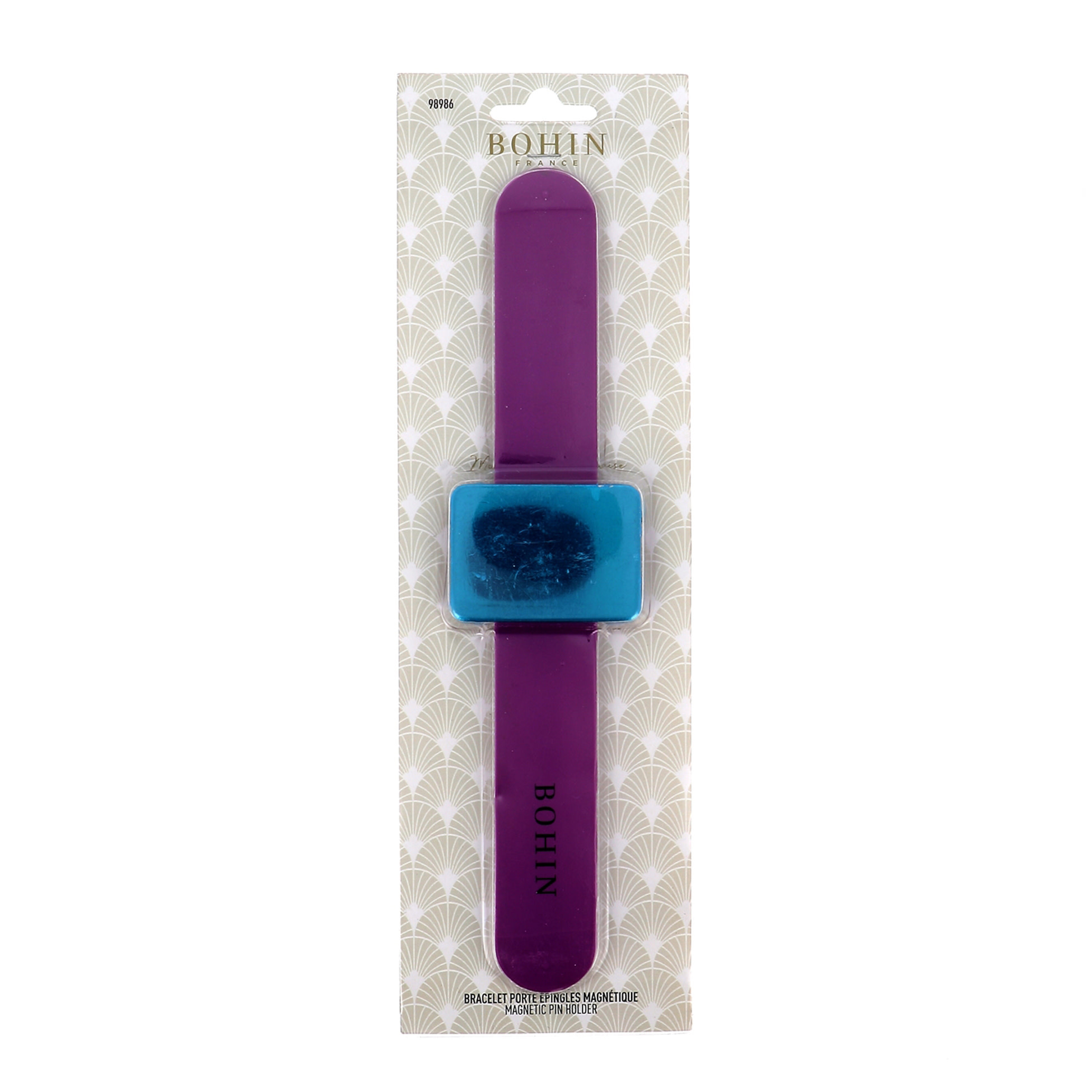 Bohin France BOHIN Bracelet-coussin d'épingles magnétique - pourpre - sous bulle
