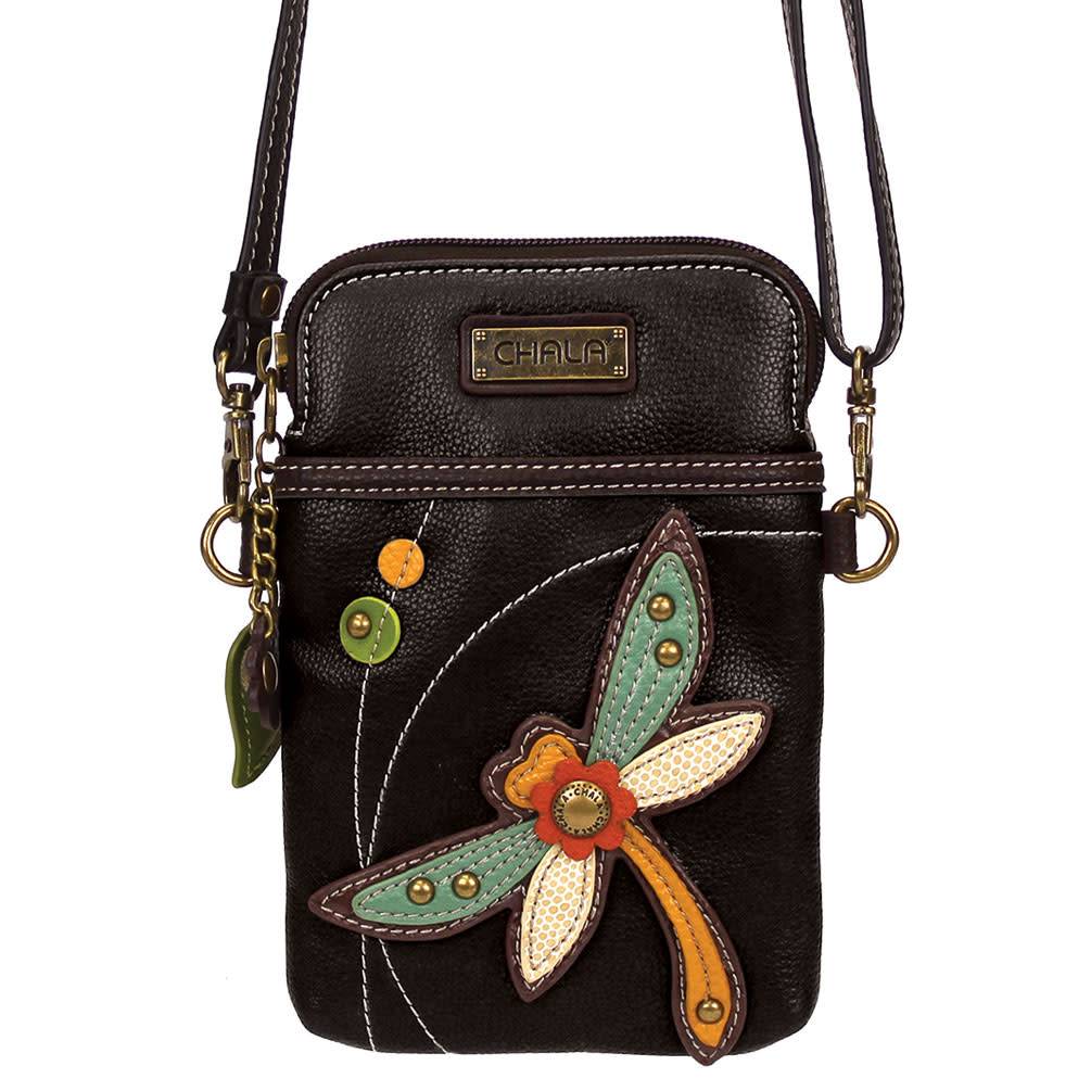 Chala Handbags Dragonfly Patch Crossbody Handbag Purse, Dragonfly Lovers