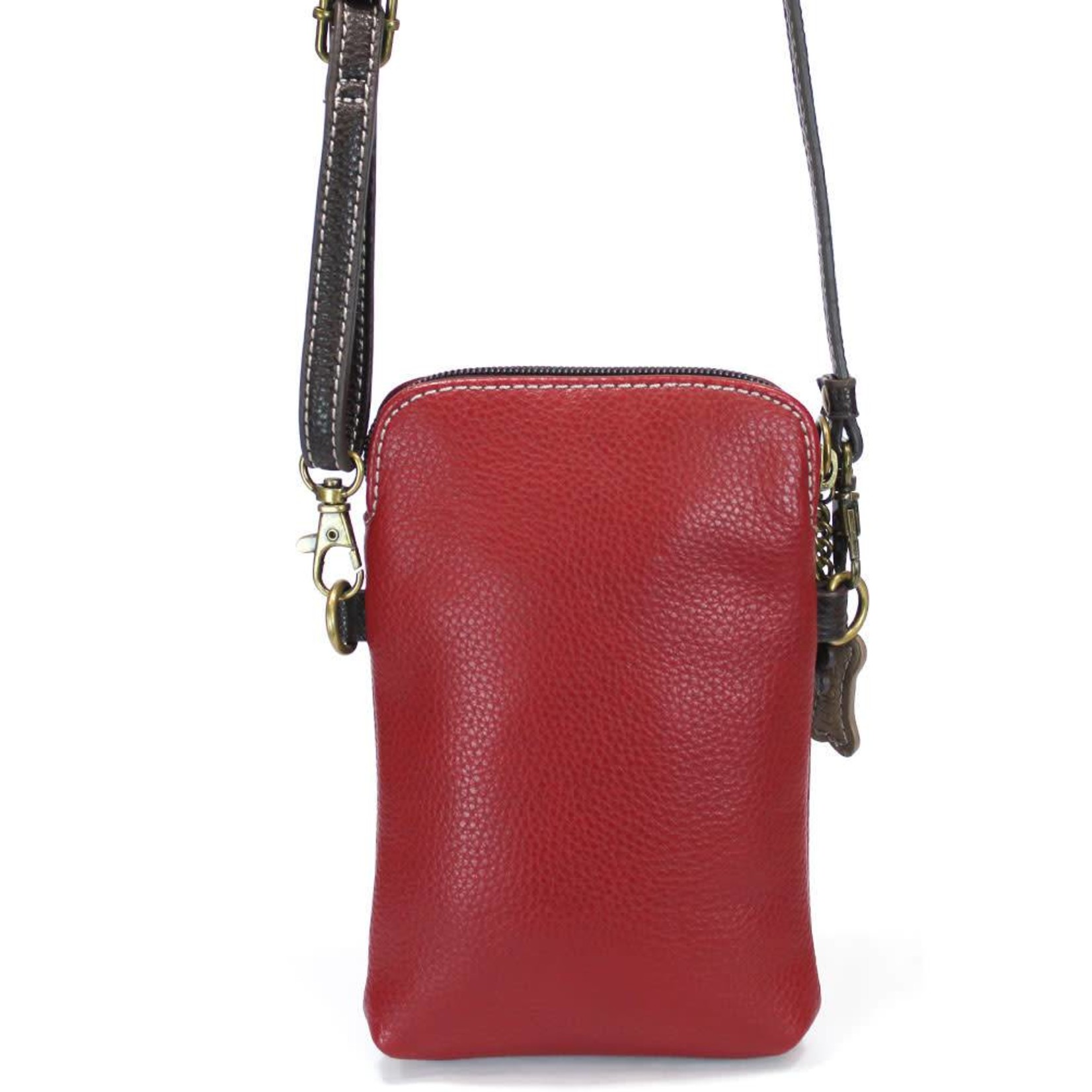 NEW LISTING!! CHALA RED POPPY CELL PHONE CROSSBODY BAG - 2 Adj. - Gray  Stripes