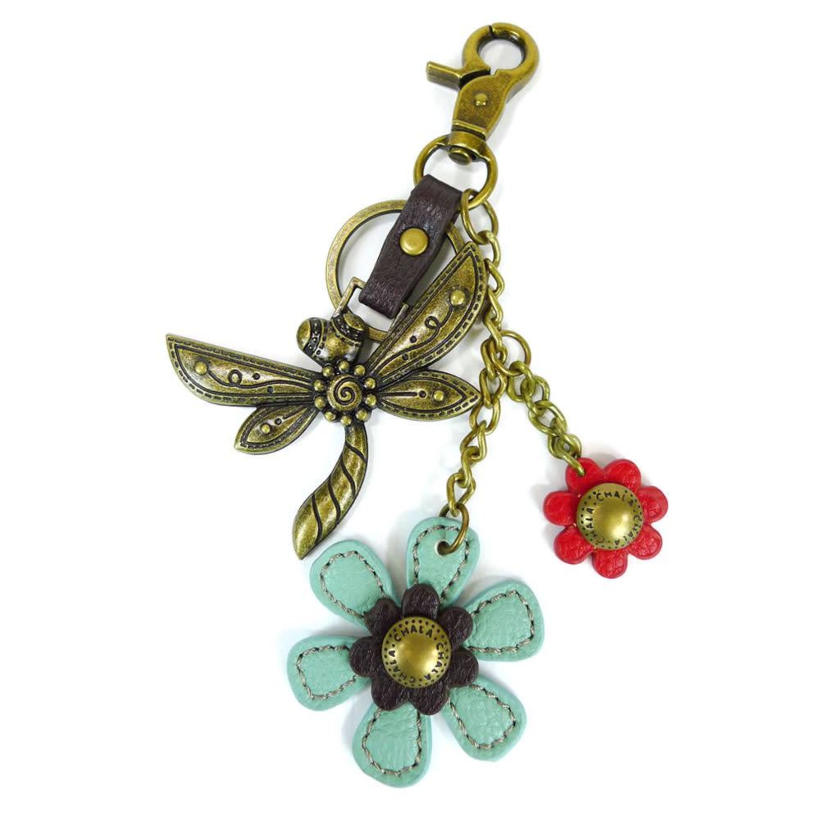 Chala Charming Key Chain Dragonfly Blue Flower
