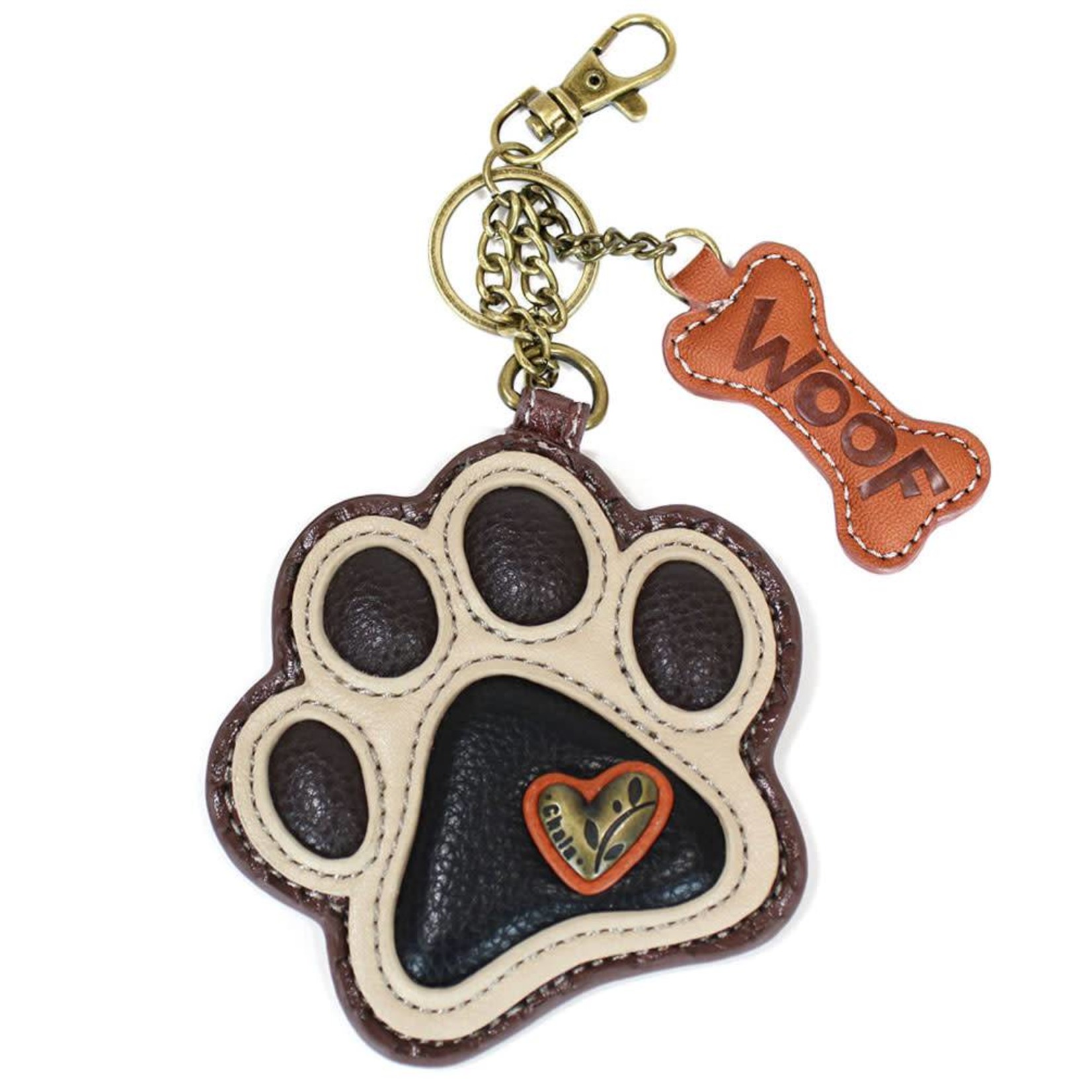 Chala Key Fob - Paw Print Ivory