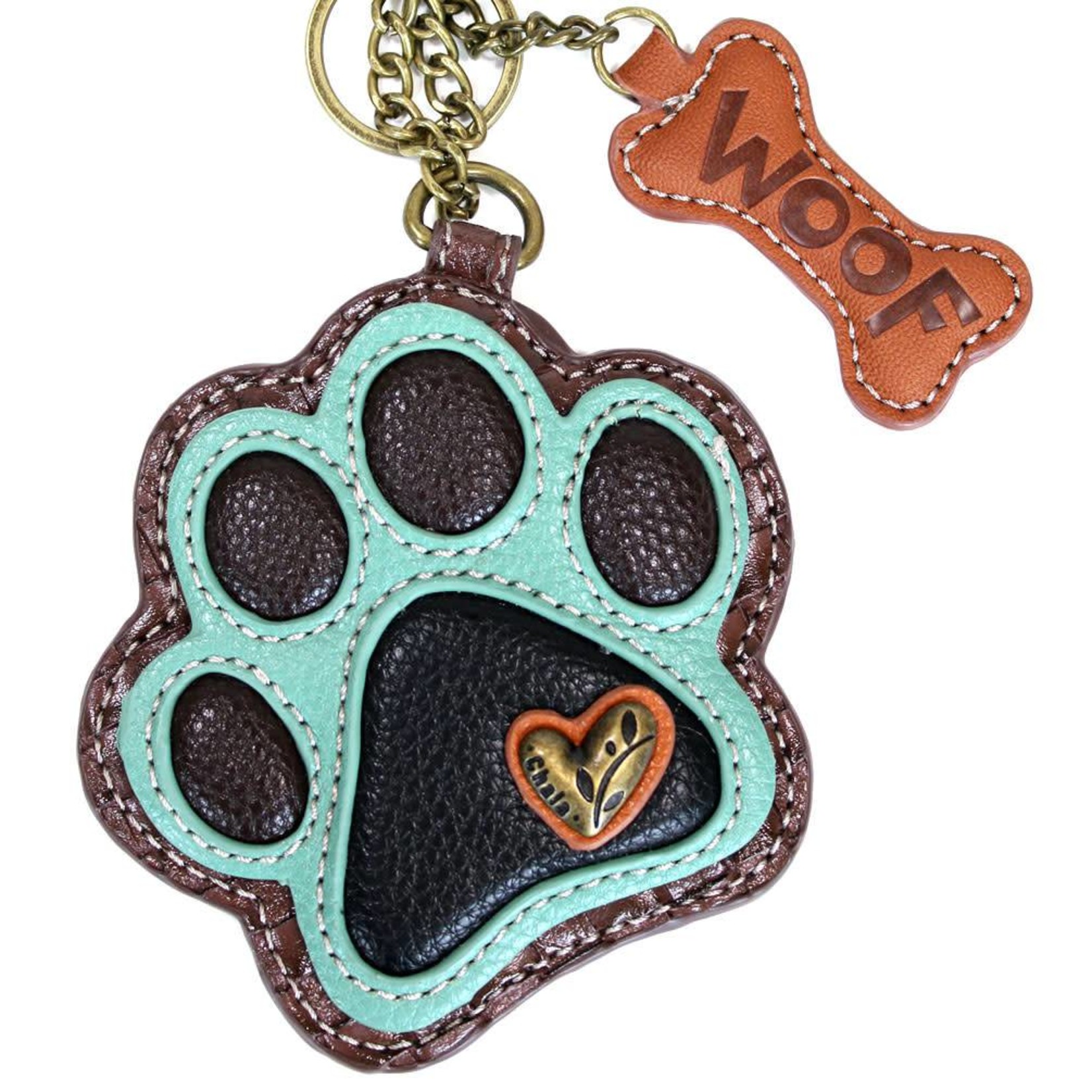 Chala Key Fob - Paw Print Teal