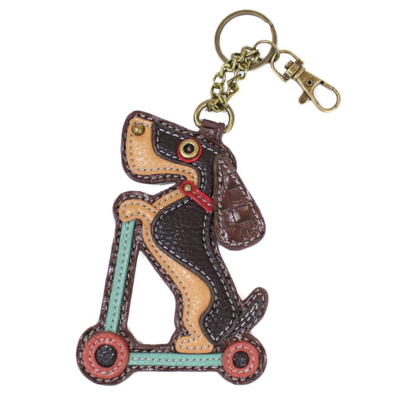 Chala Key Fob - Wiener Dog Scooter