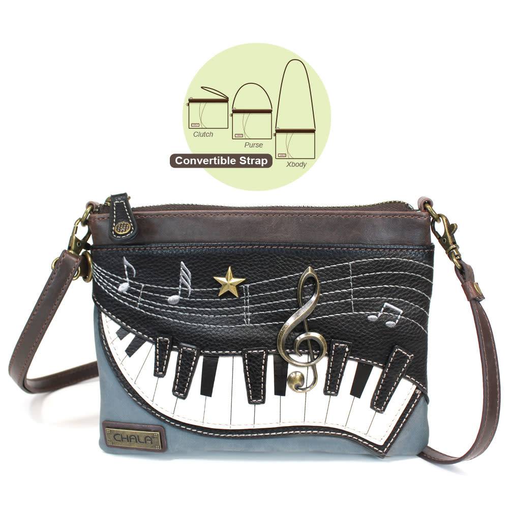 Chala piano themed zippered crossbody bag with no - Depop