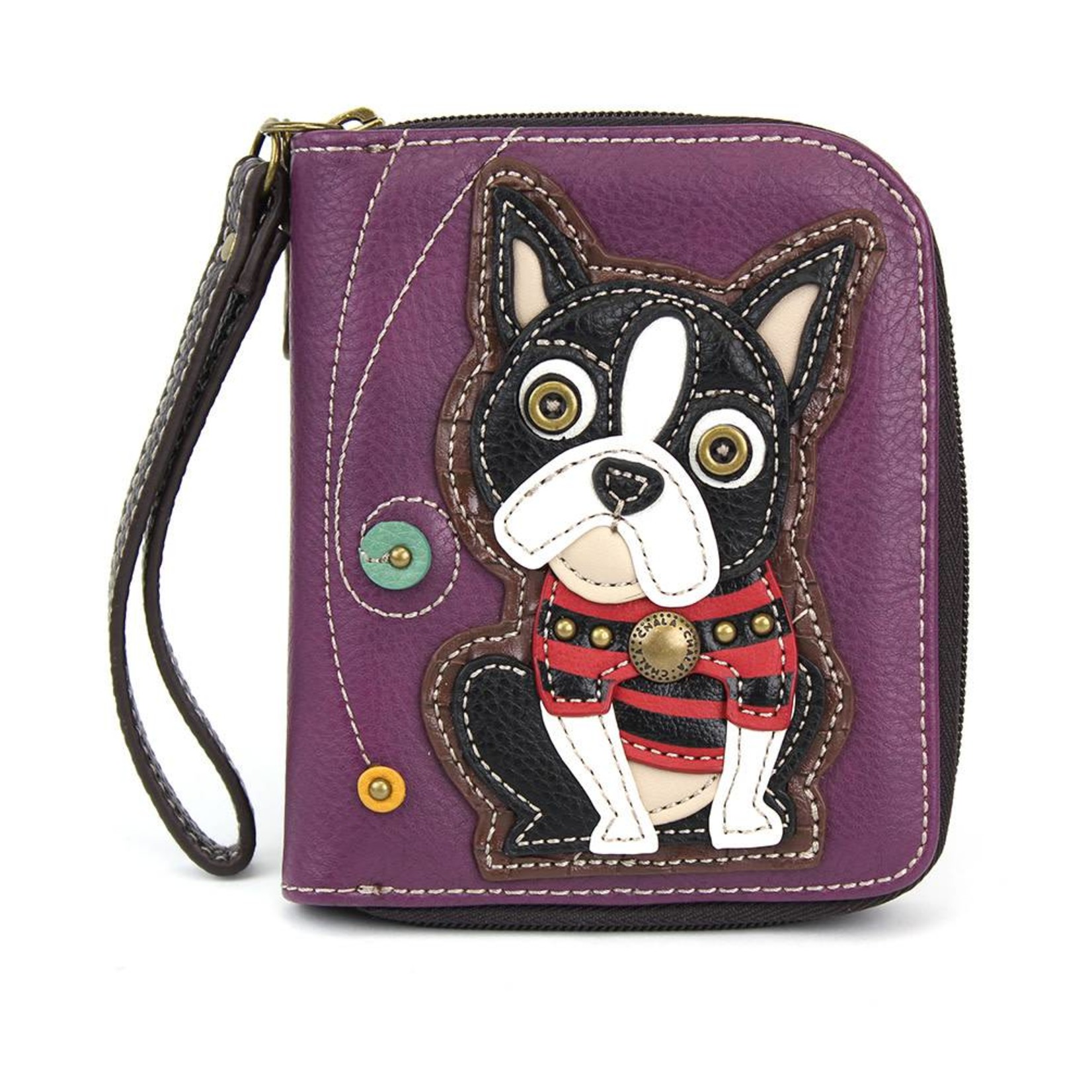 Chala Zip Around Wallet Boston Terrier