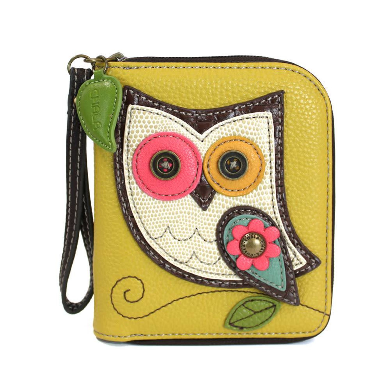 Chala Zip Around Wallet Owl II Mustard