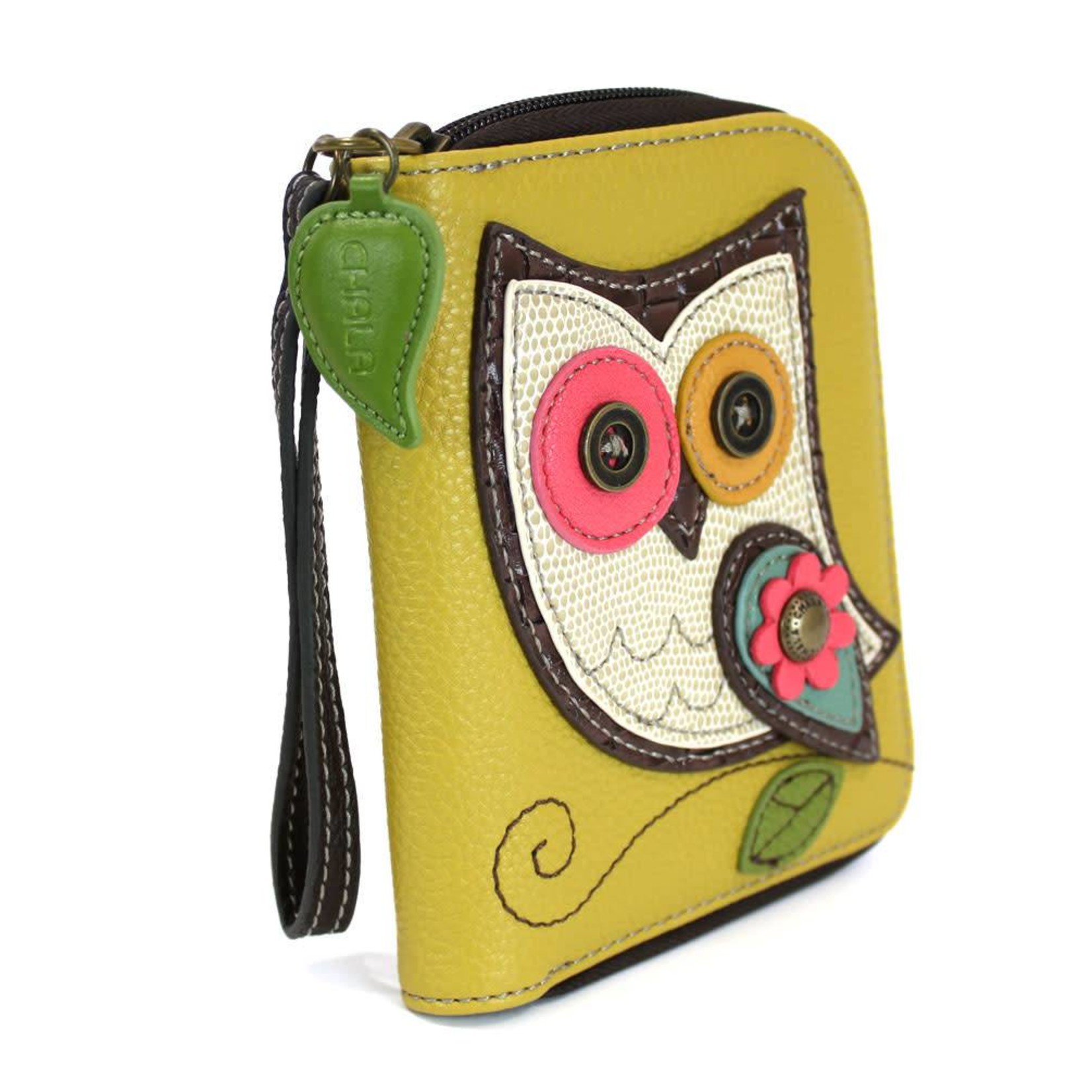 Chala Zip Around Wallet Owl II Mustard